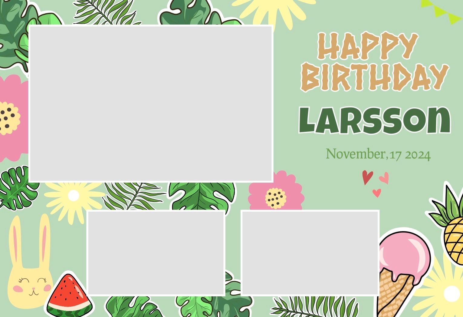 Example landscape birthday print template