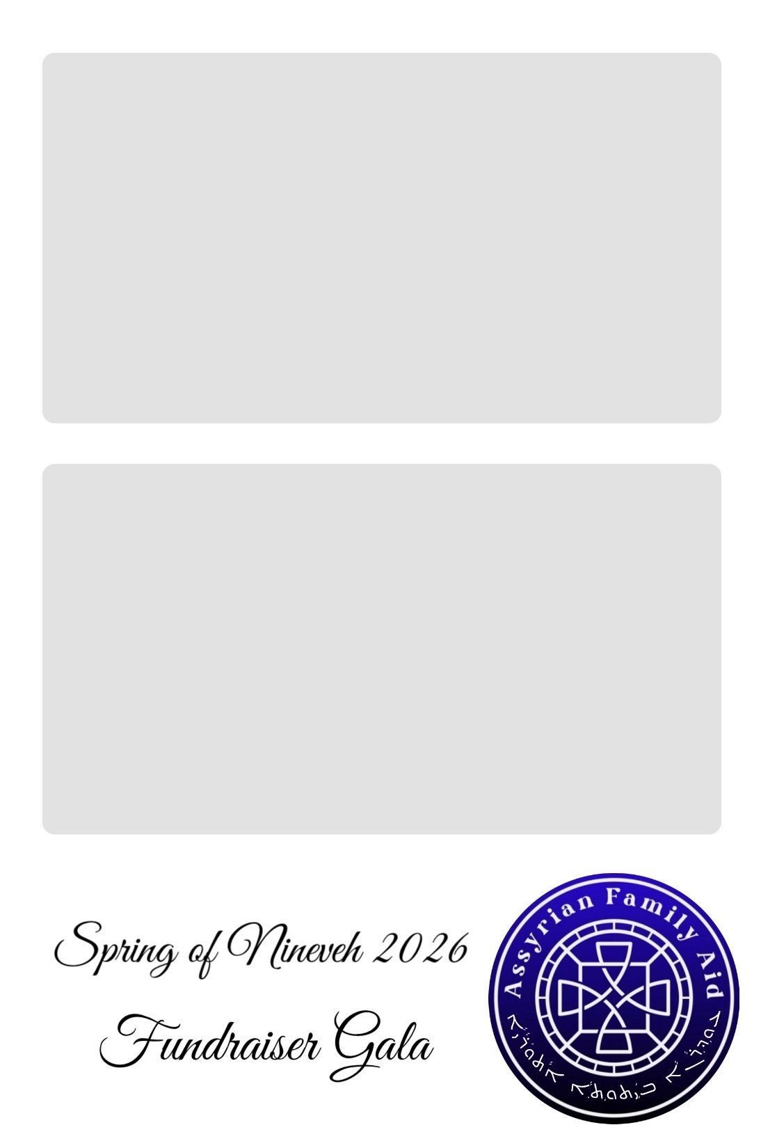 Example corporate or fundraiser print template with logo placement