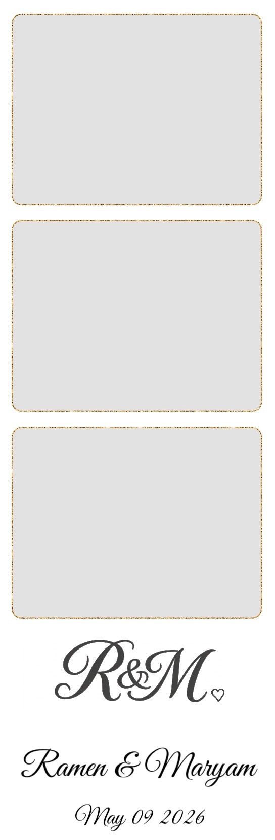 Example wedding monogram print template on a 2×6 strip